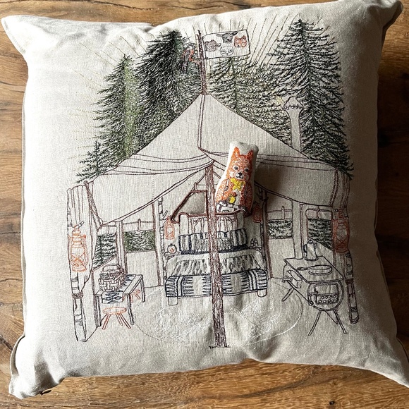 Coral and Tusk Other - Coral and Tusk Embroidered Fox Camping "Pocket" Pillows
